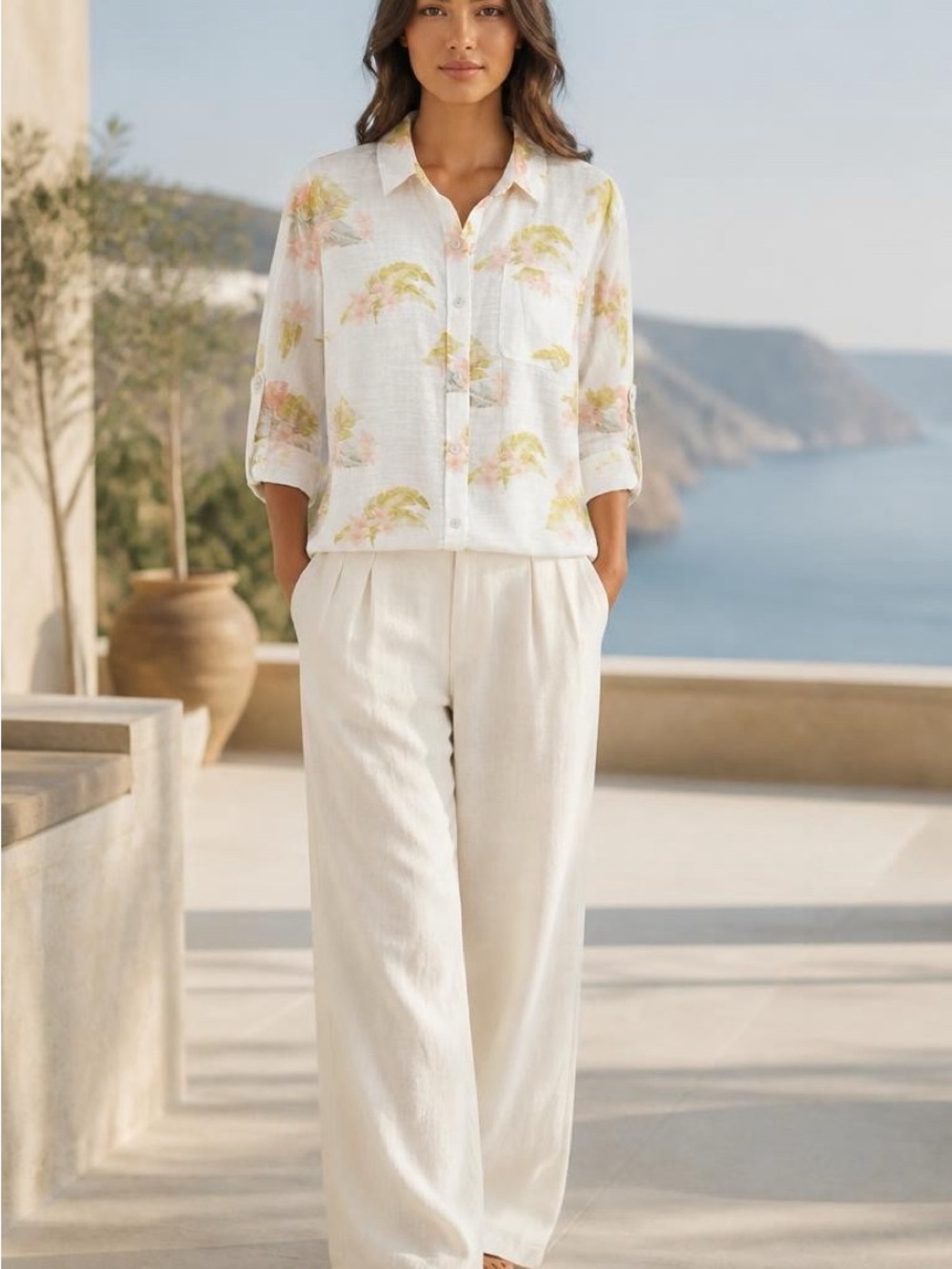 Lightweight Floral Button Down Shirt by American Eagle.